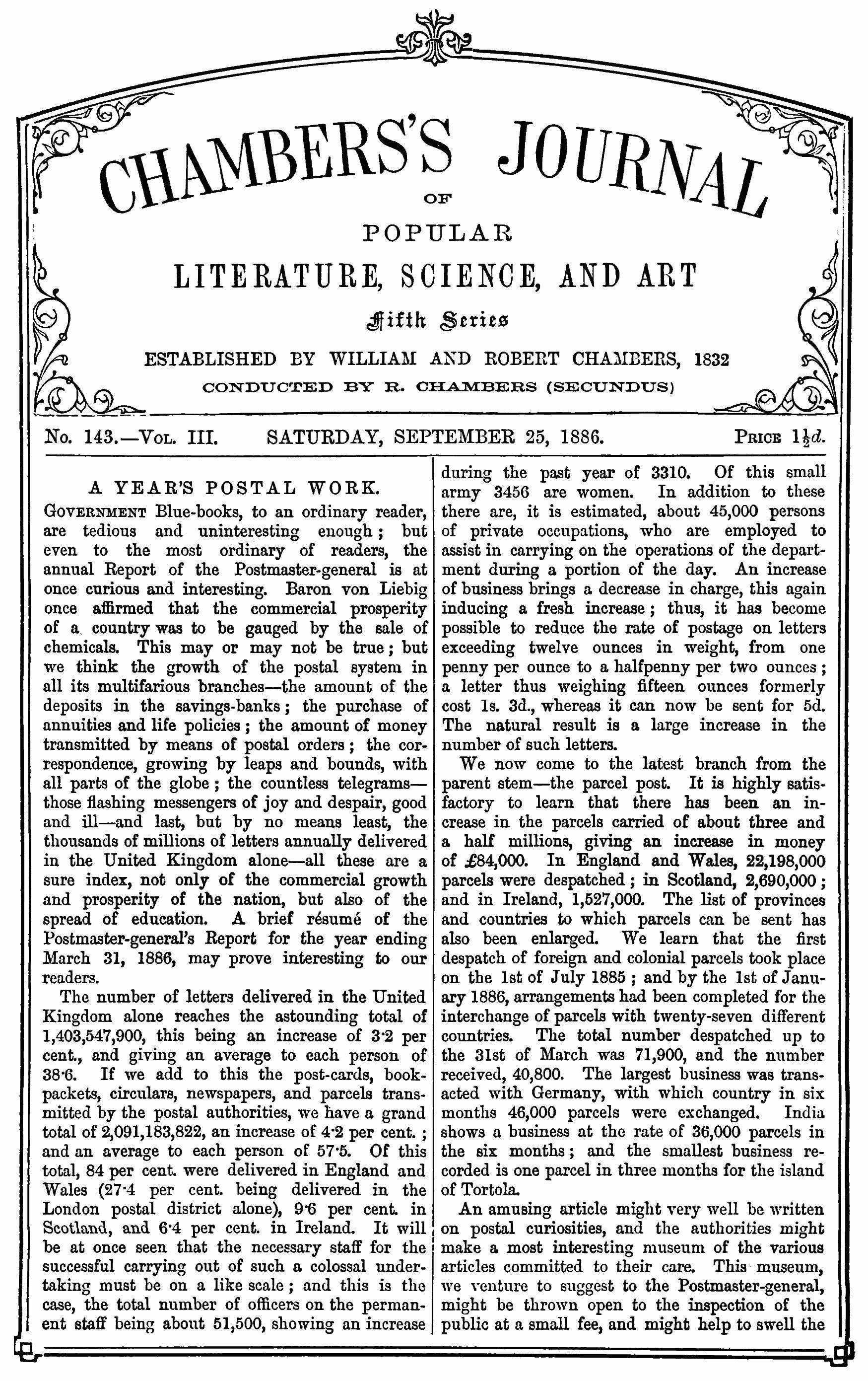 Chambers’s Journal, September 25, 1886