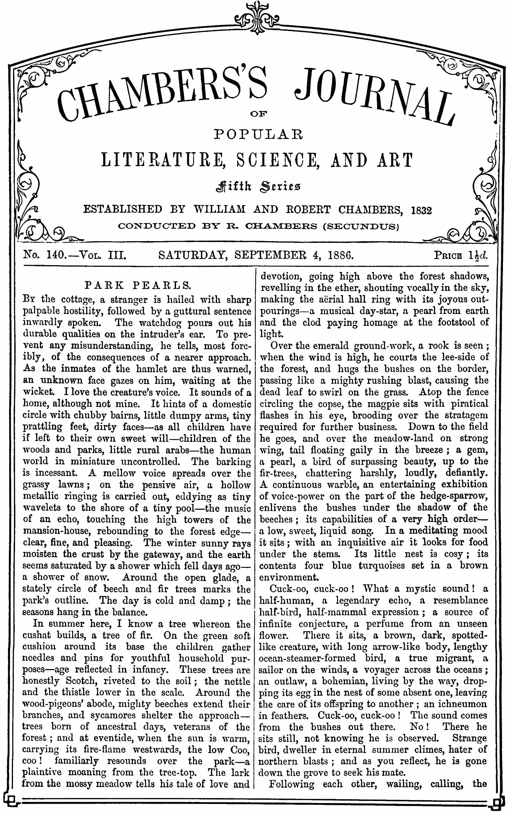 Chambers’s Journal, September 4, 1886