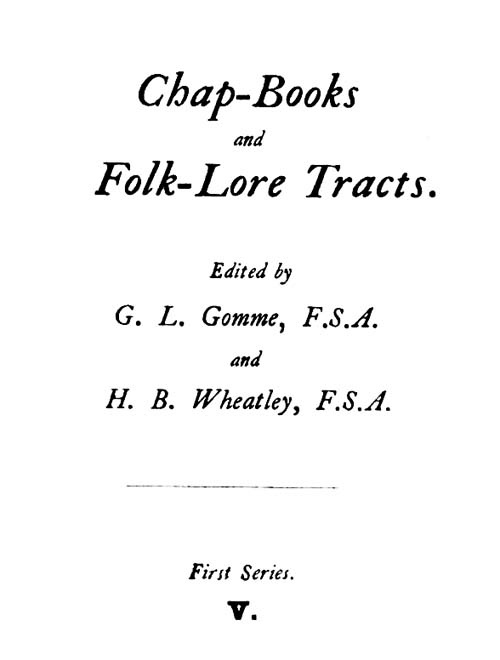 Chap-Books And Folk-Lore Tracts