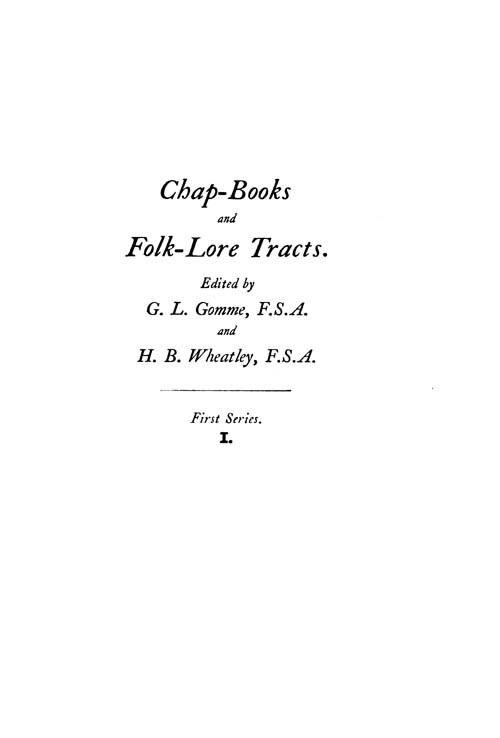 Chap-Books and Folk-Lore Tracts