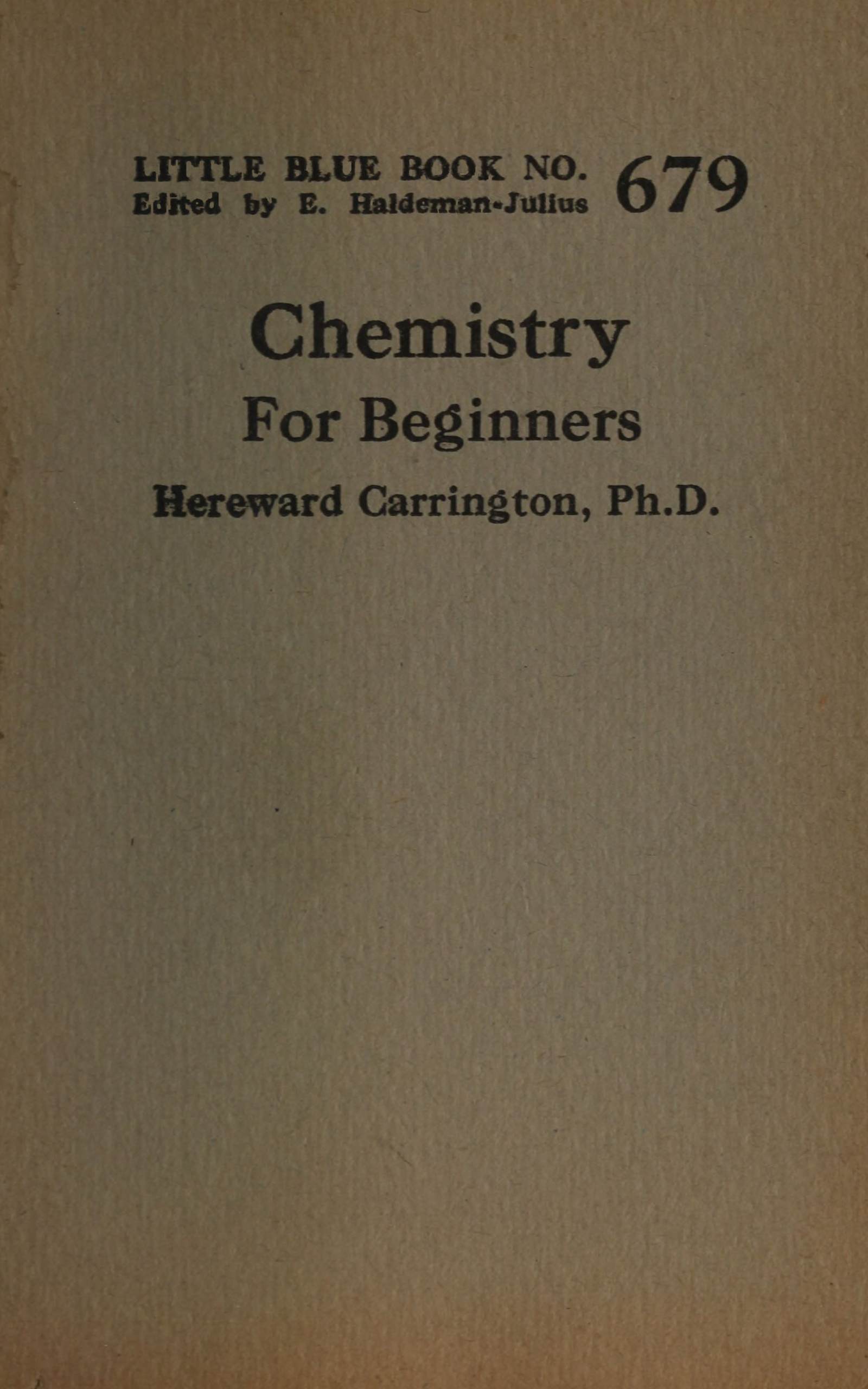 Chemistry for Beginners