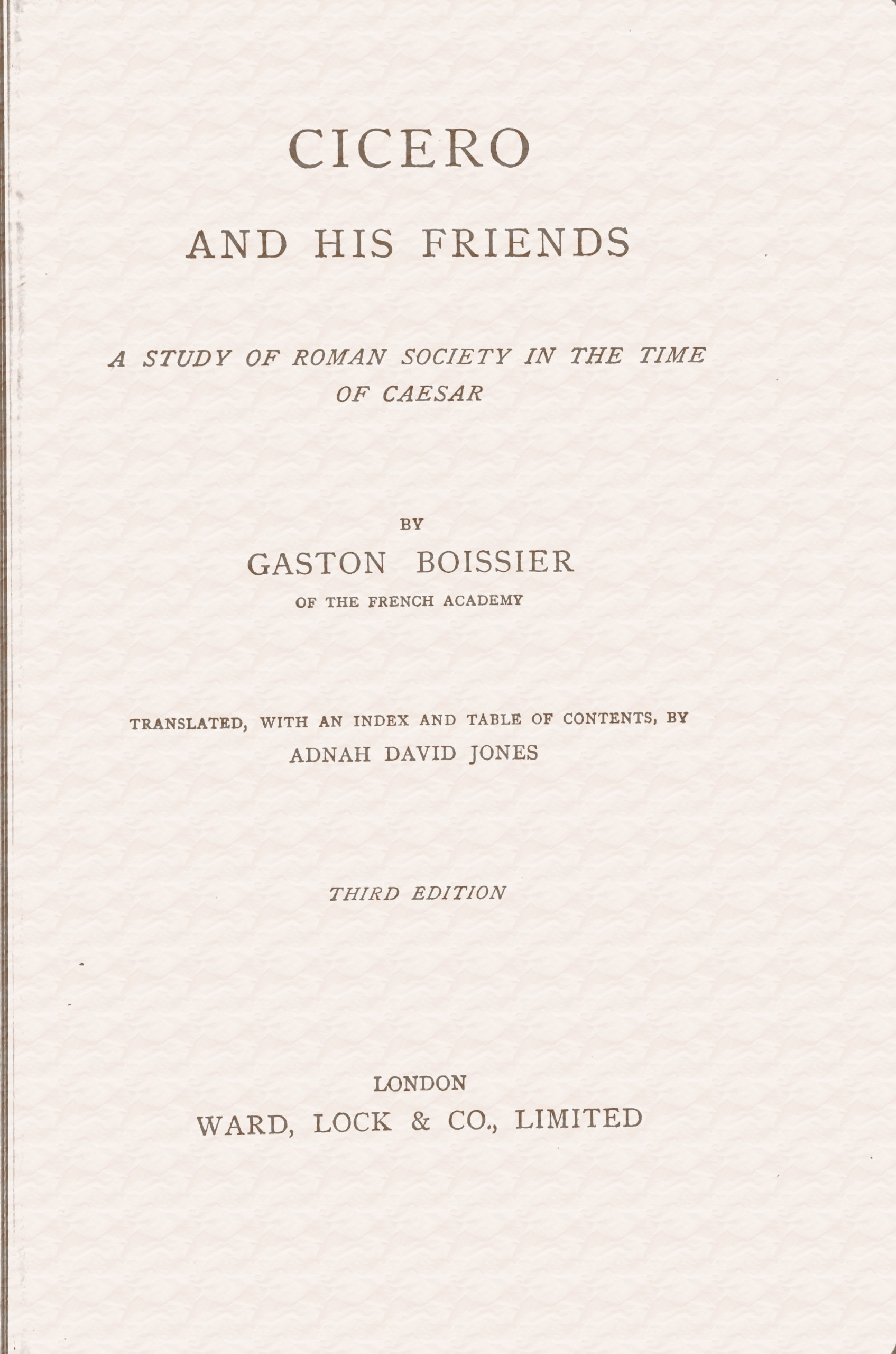 Cicero and His Friends