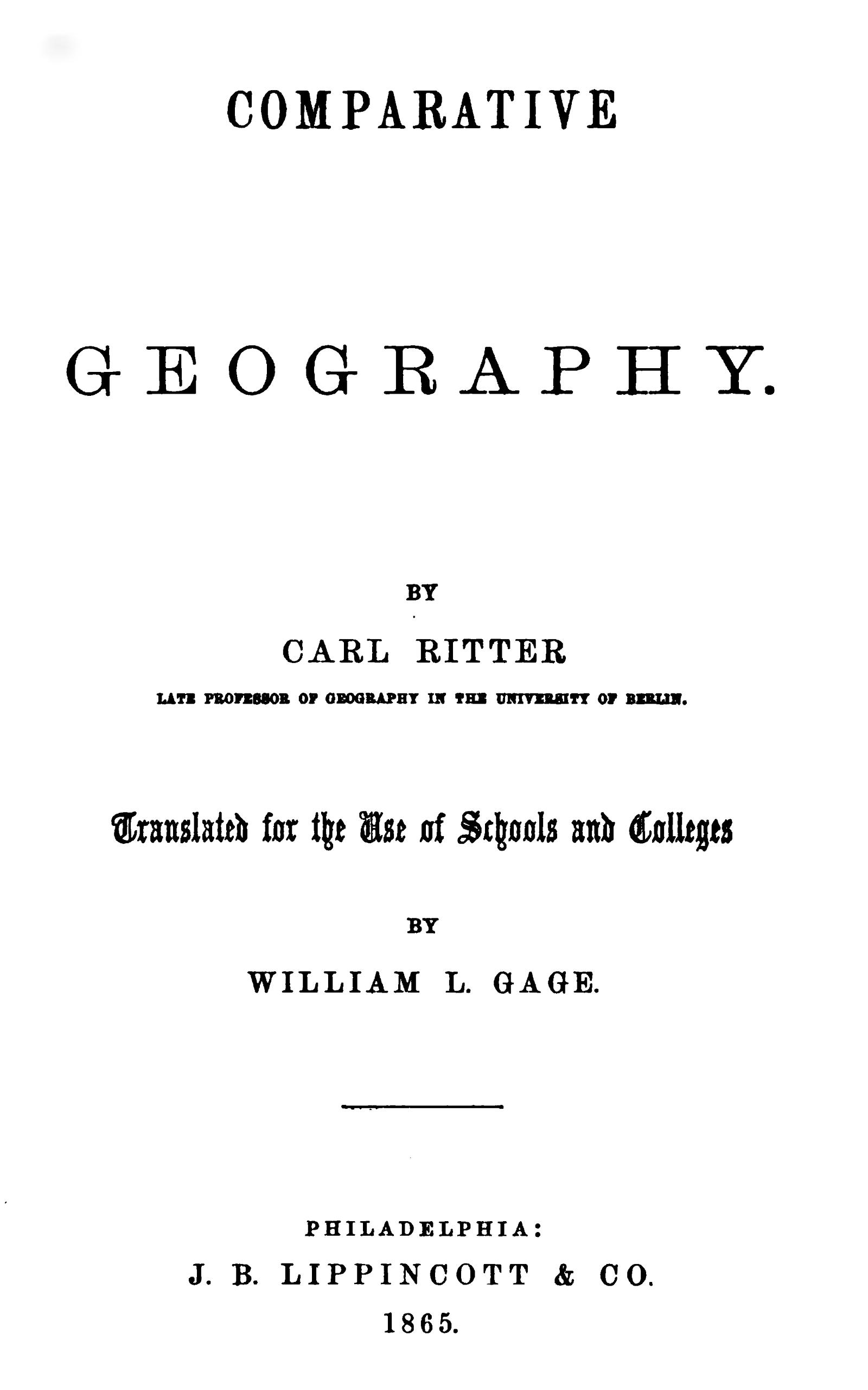 Comparative Geography
