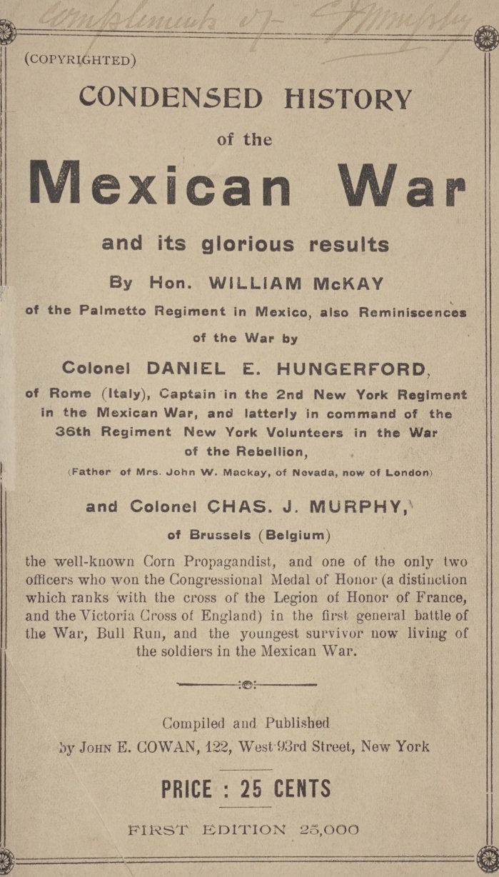 Condensed History of the Mexican War