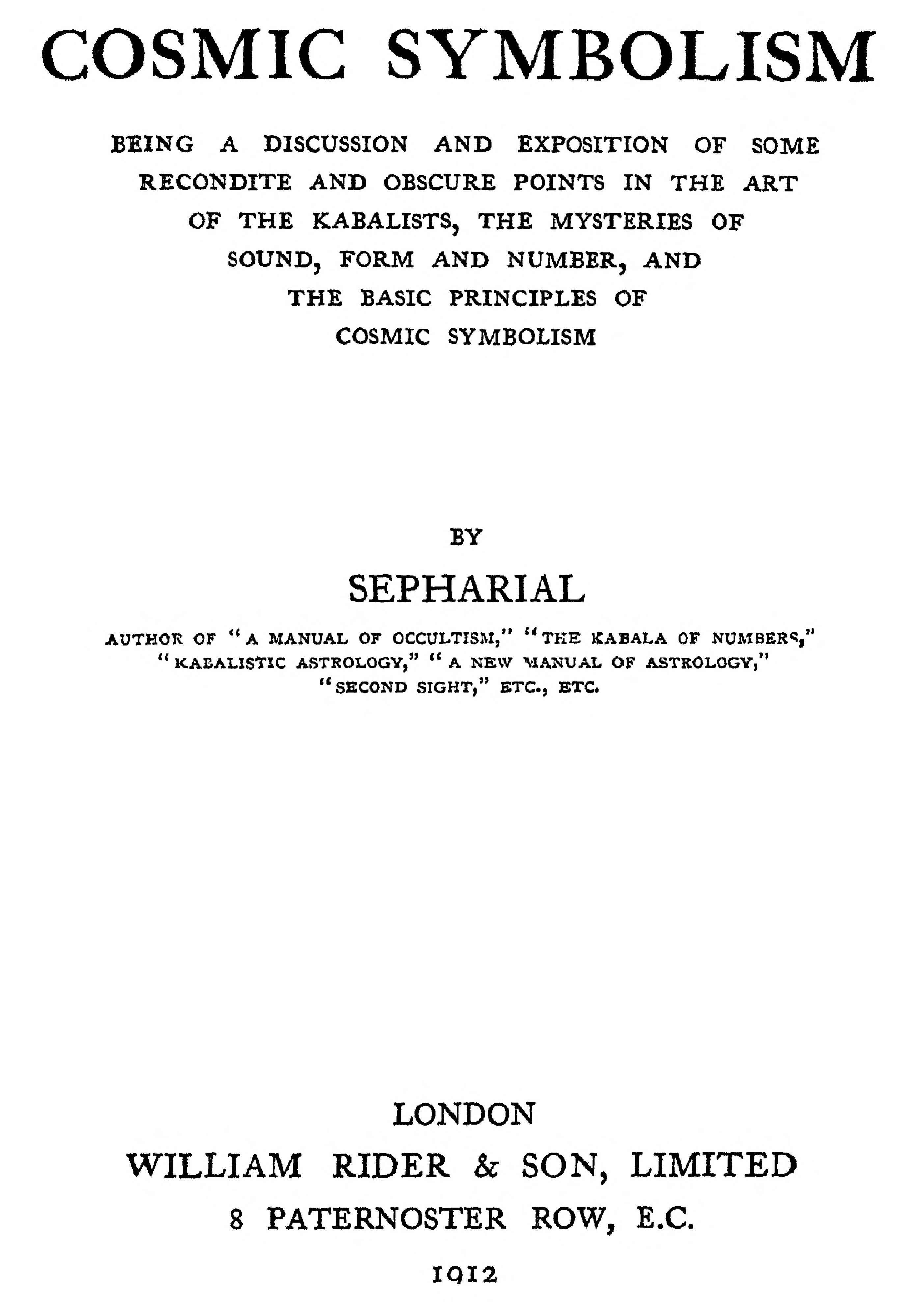 Cosmic Symbolism
