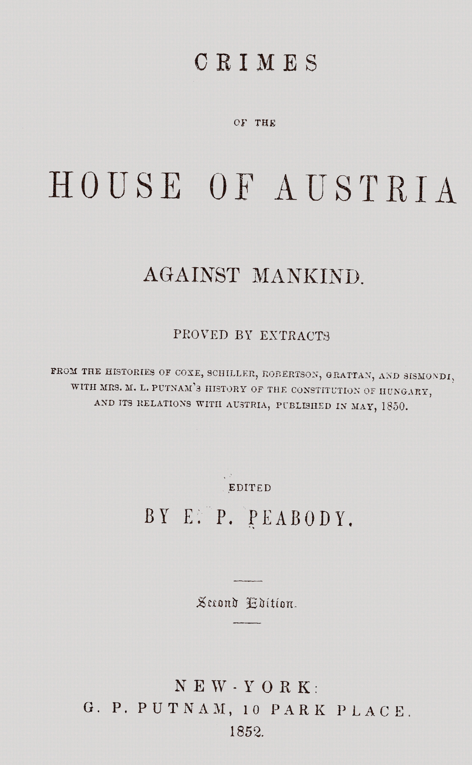 Crimes of the House of Austria Against Mankind