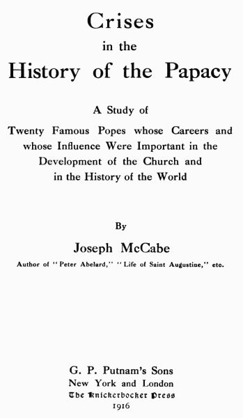 Crises in the History of The Papacy