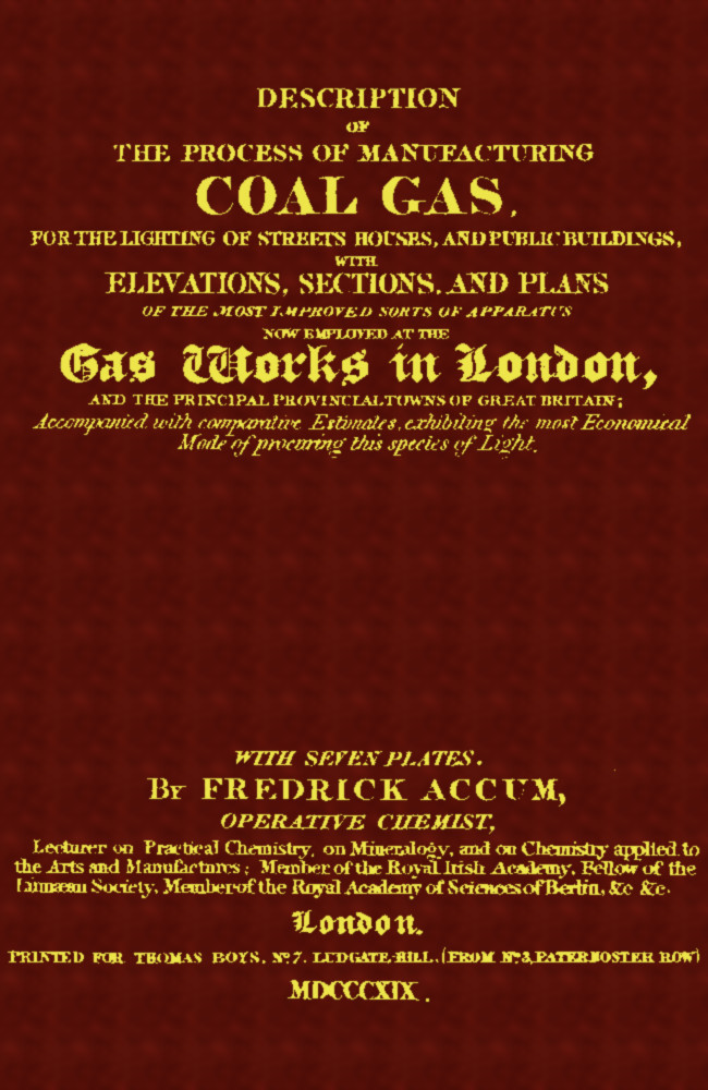 Description of the Process of Manufacturing Coal Gas, etc