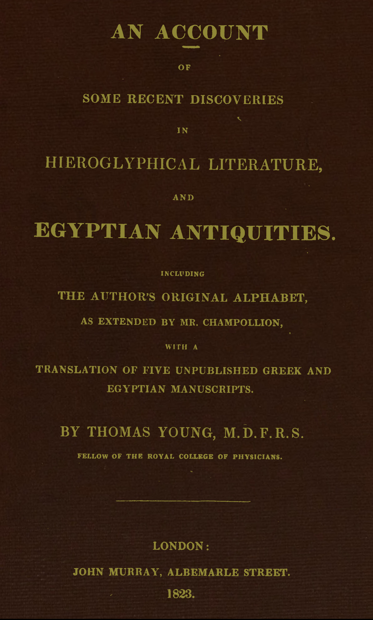 Discoveries in Hieroglyphical Literature