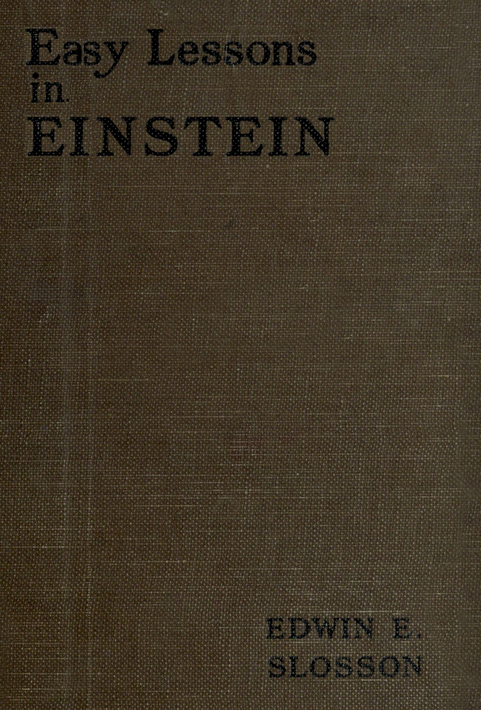 Early Lessons in Einstein