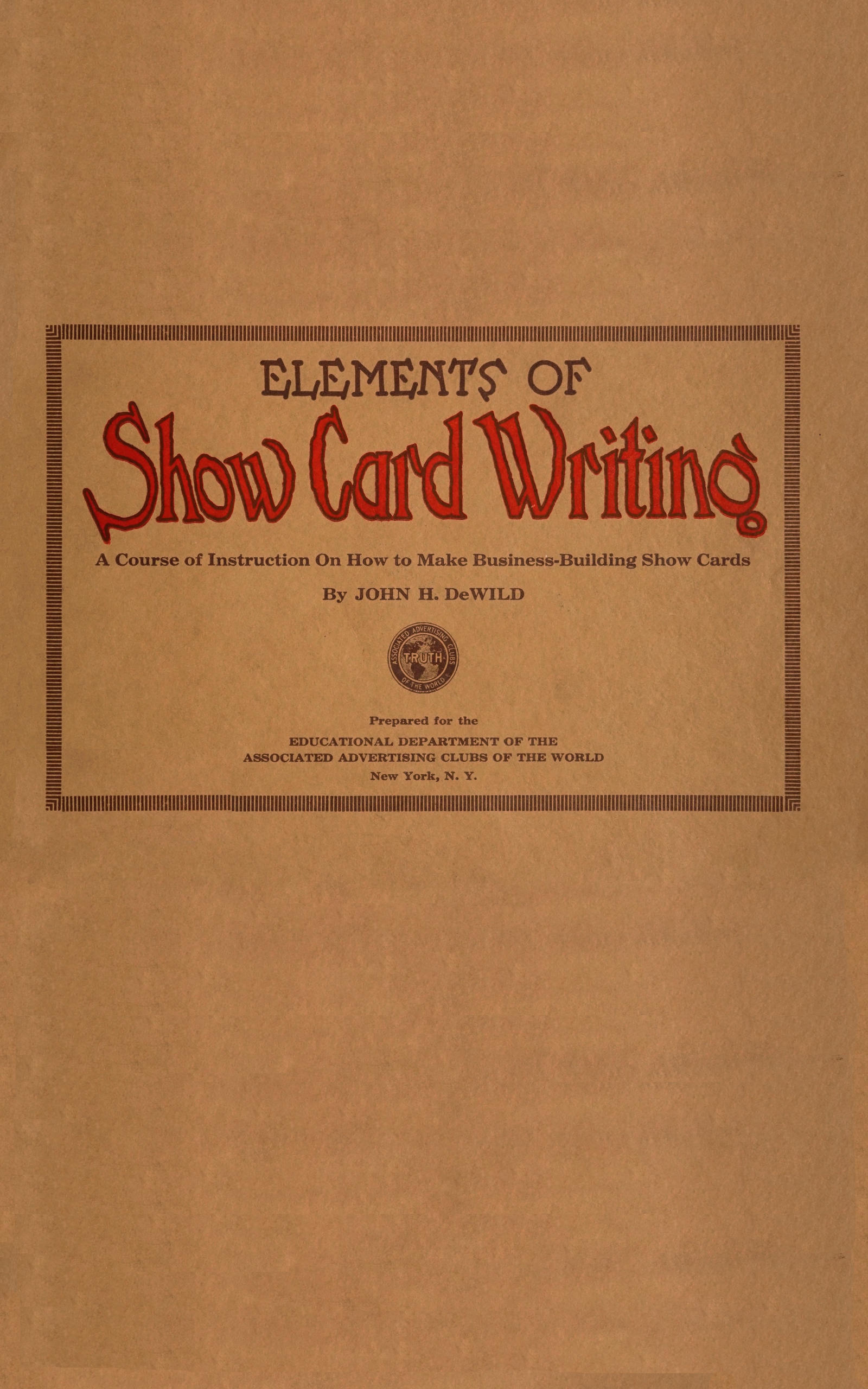 Elements of show card writing