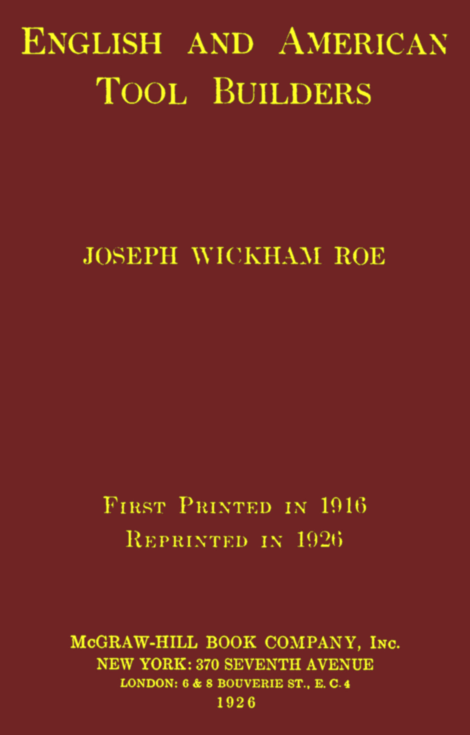 English and American Tool Builders