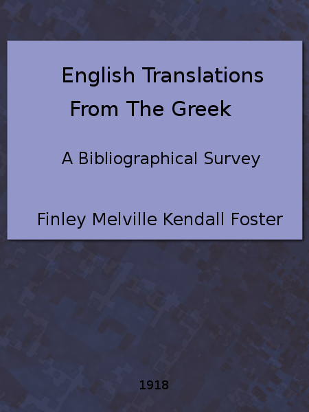 English Translations From The Greek