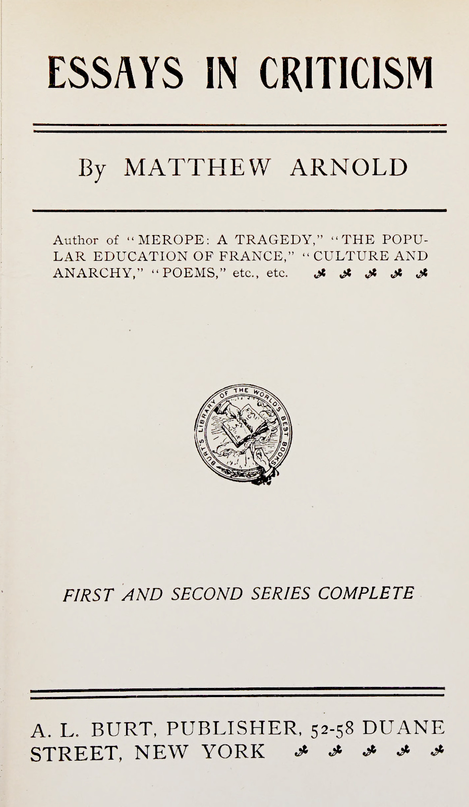 Essays in Criticism