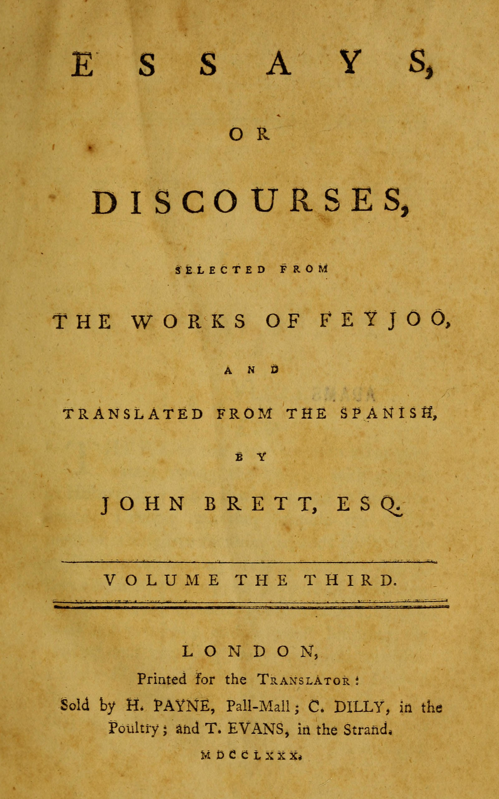 Essays, or discourses, vol. 3 (of 4)