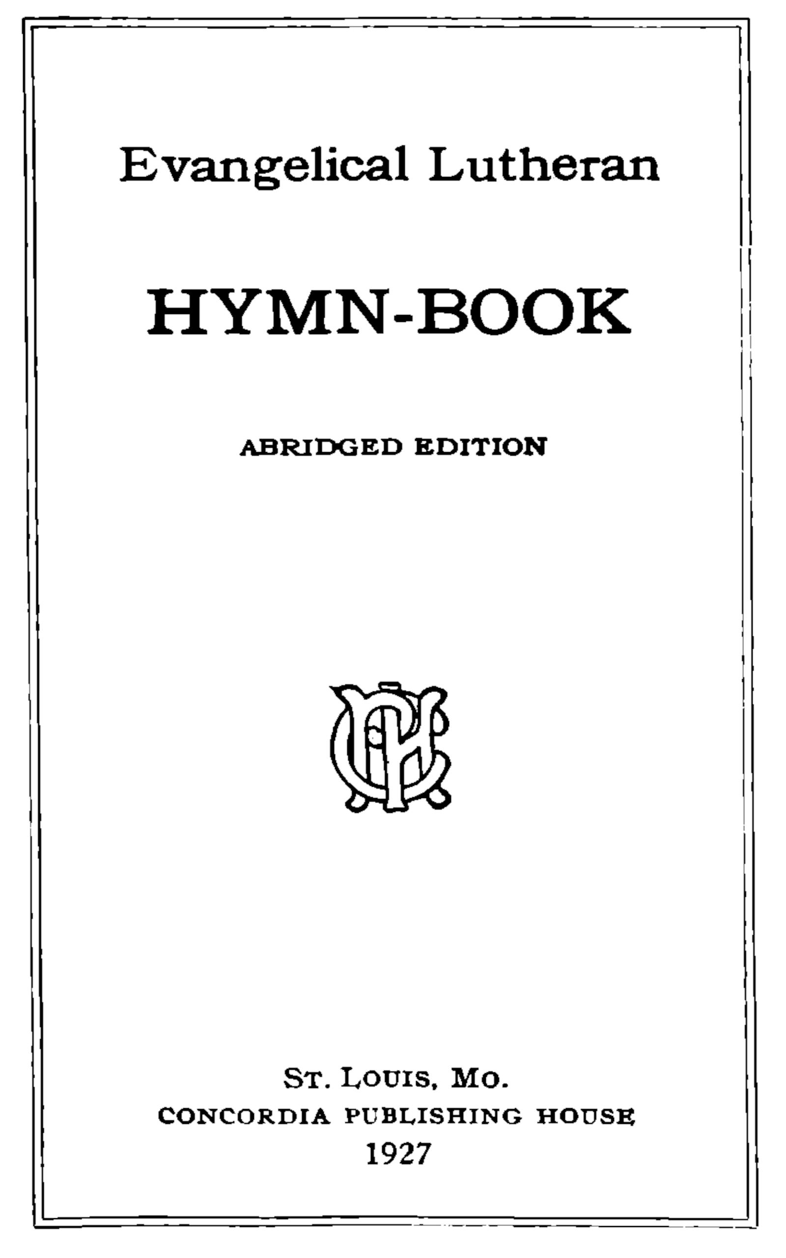Evangelical Lutheran Hymn-Book