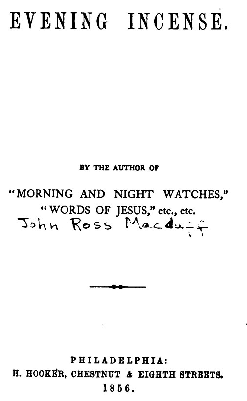 Evening Incense by Macduff, John Ross