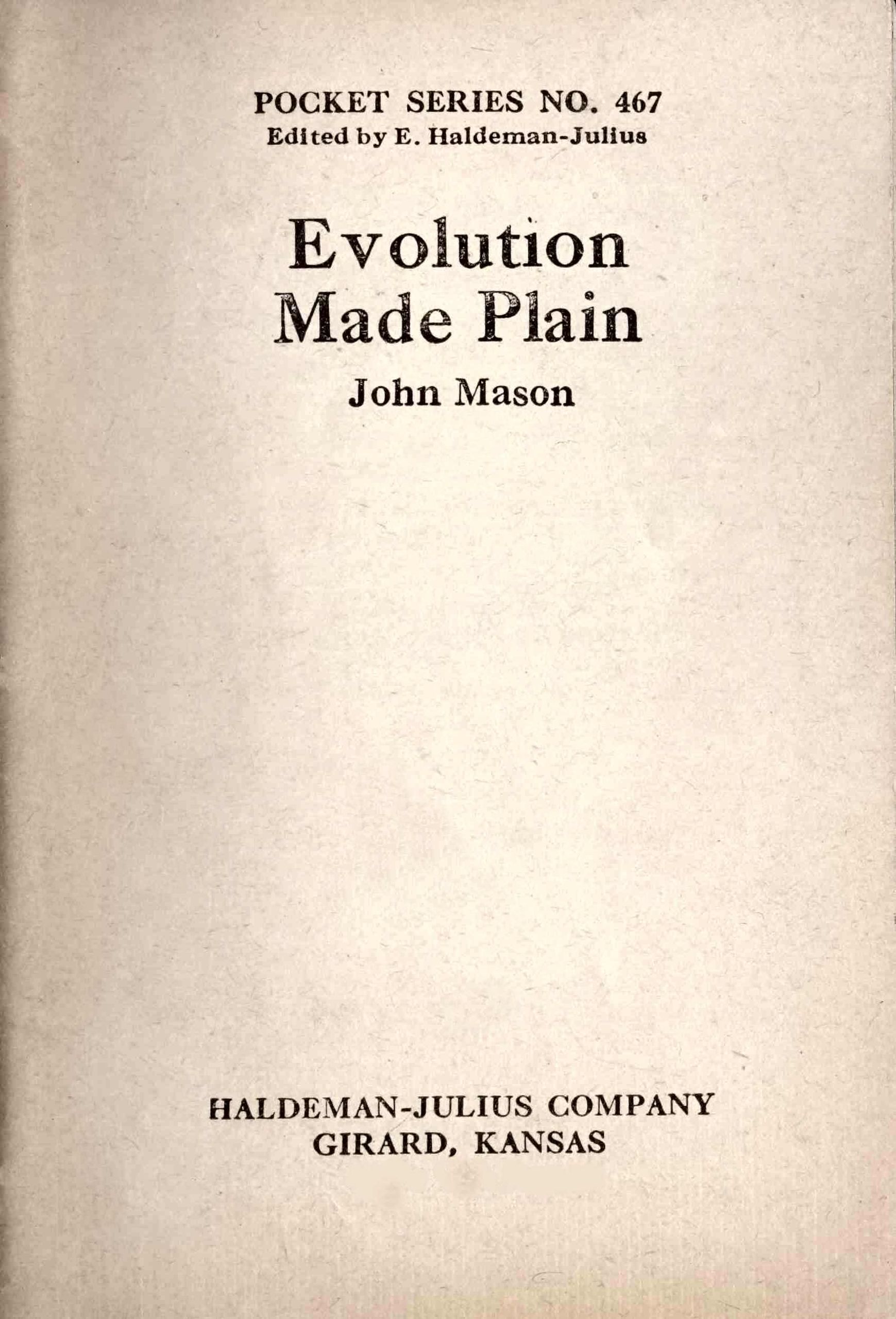 Evolution Made Plain