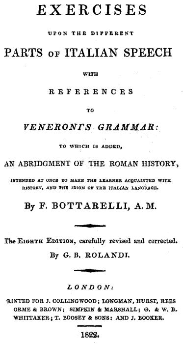 Exercises upon the Different Parts of Italian Speech