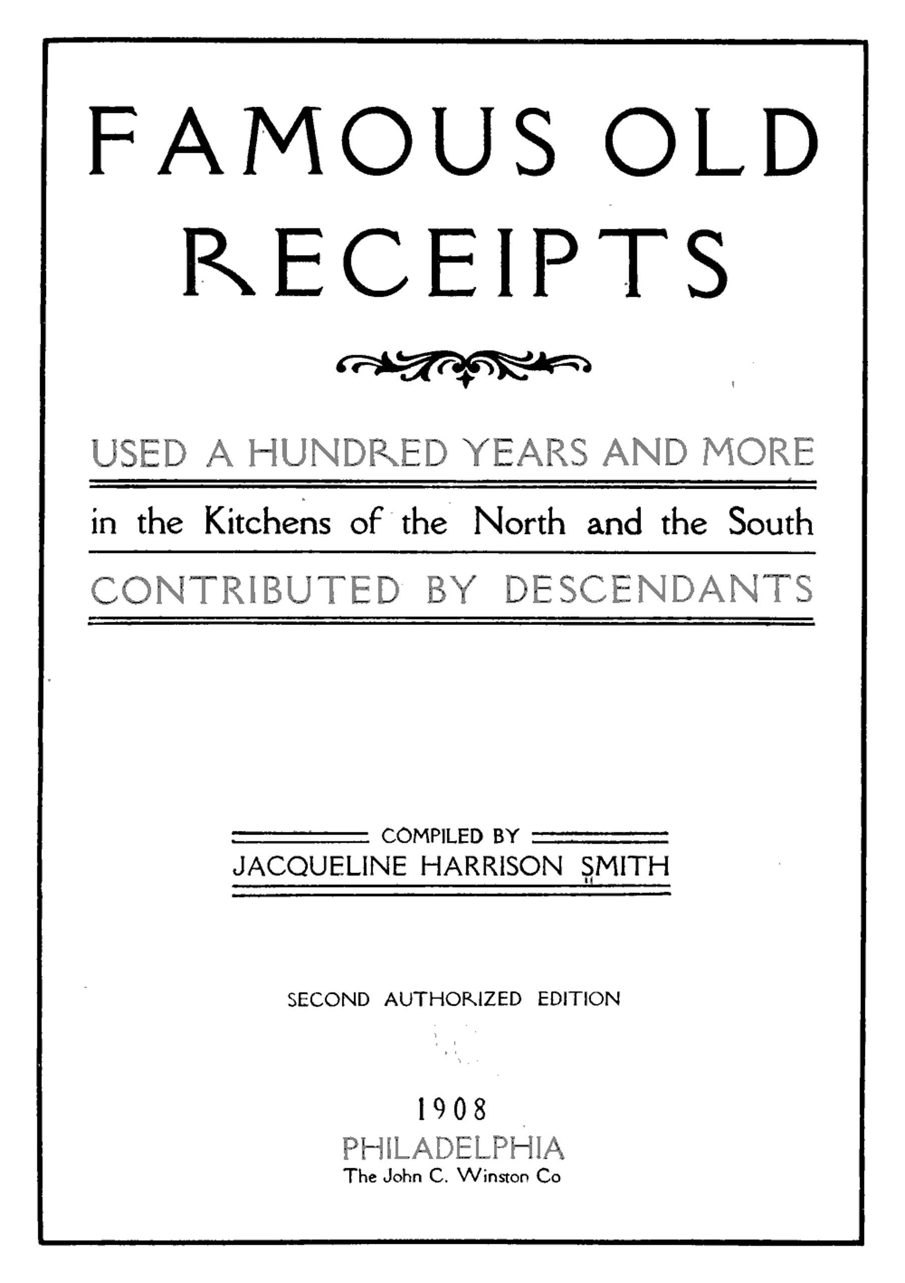 Famous Old Receipts