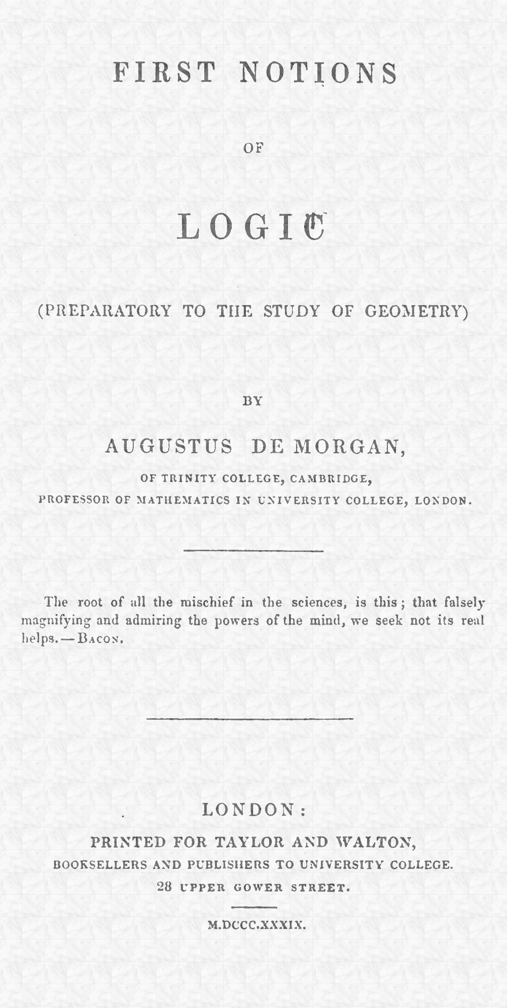 First Notions of Logic