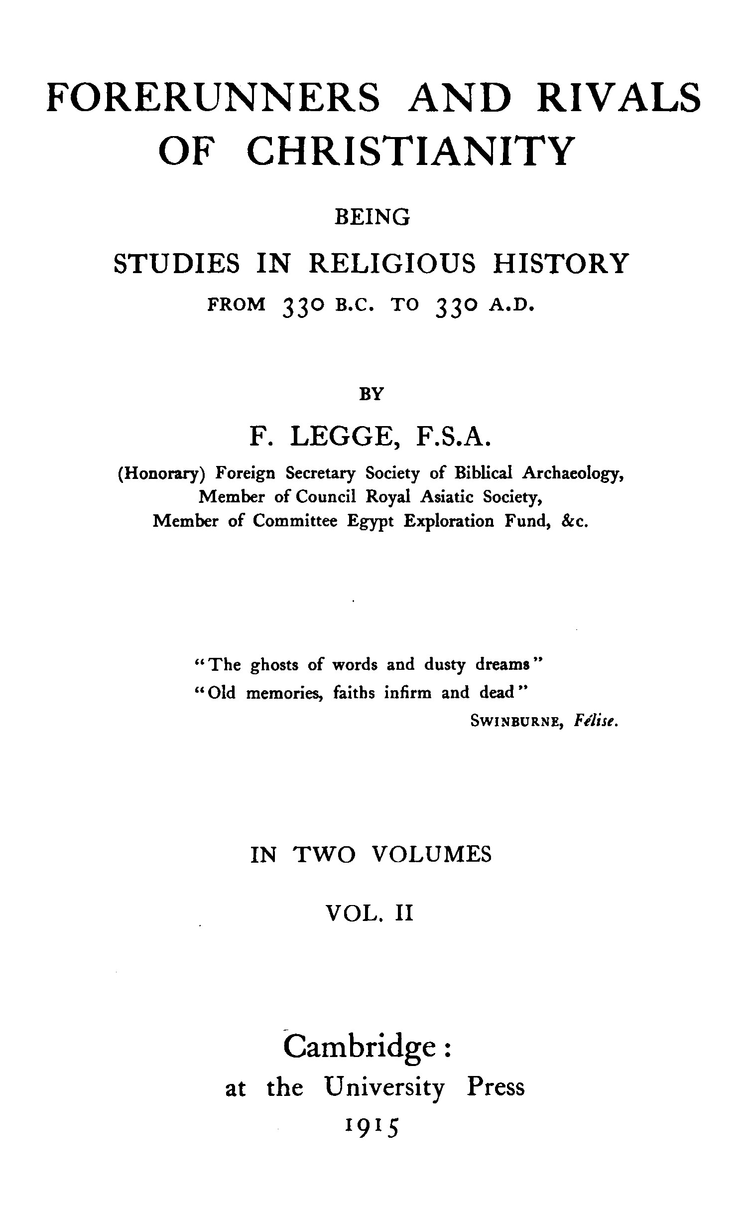 Forerunners and rivals of Christianity, vol. 2 (of 2)