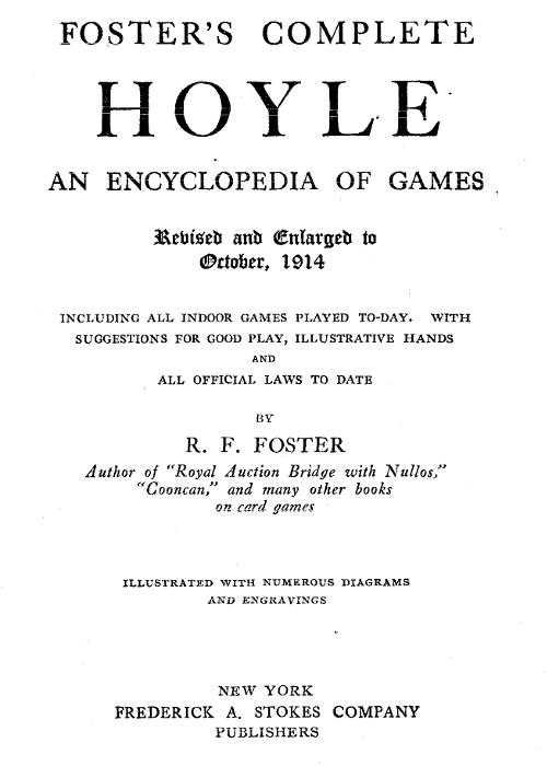 Foster’s Complete Hoyle