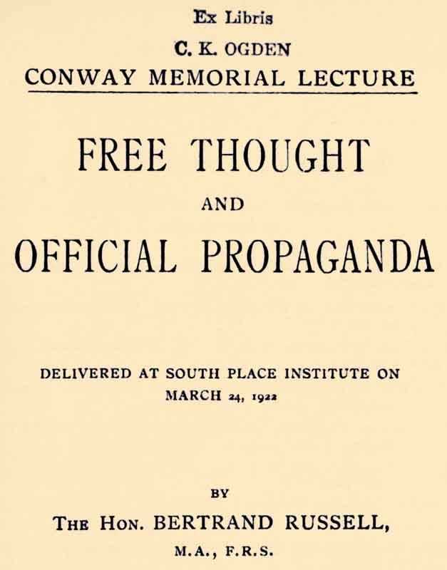 Free Thought and Official Propaganda