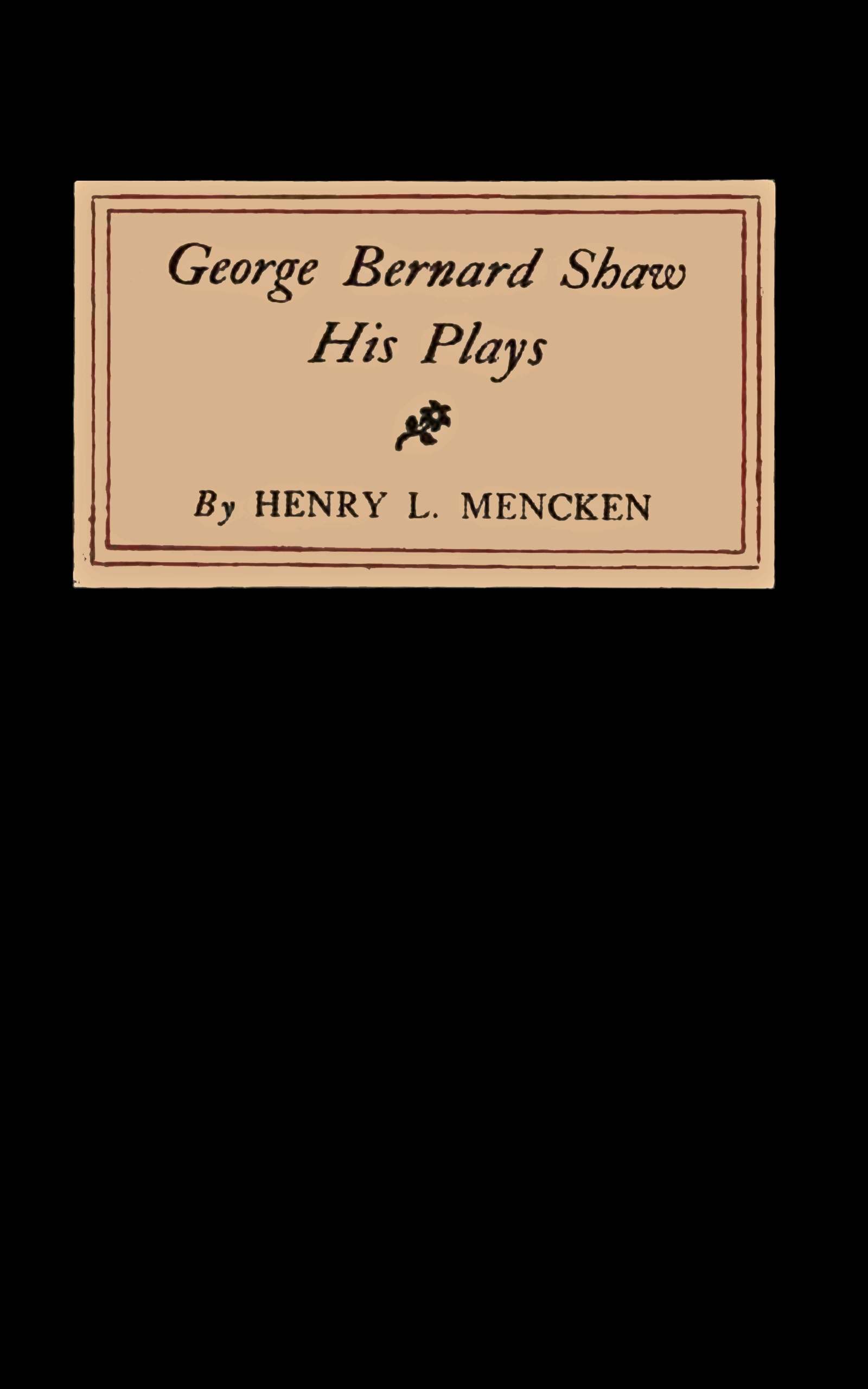 George Bernard Shaw His Plays