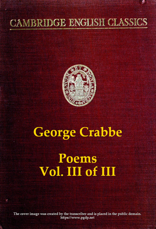 George Crabbe Poems Vol. III