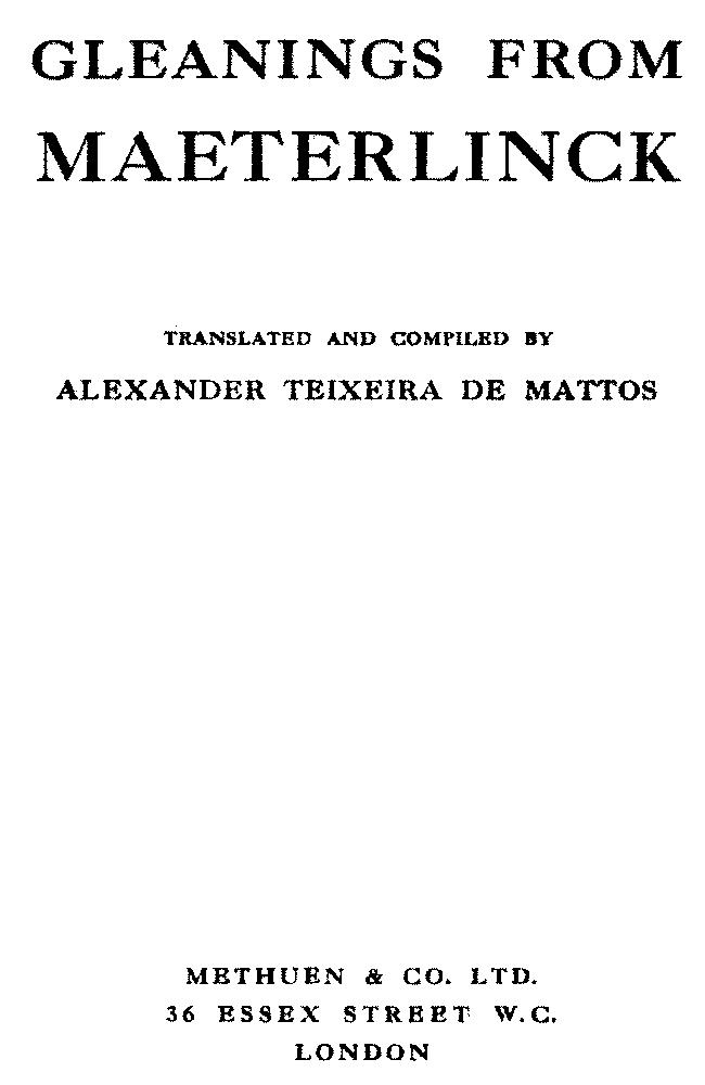 Gleanings from Maeterlinck