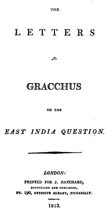 Gracchus on the East Indian Question