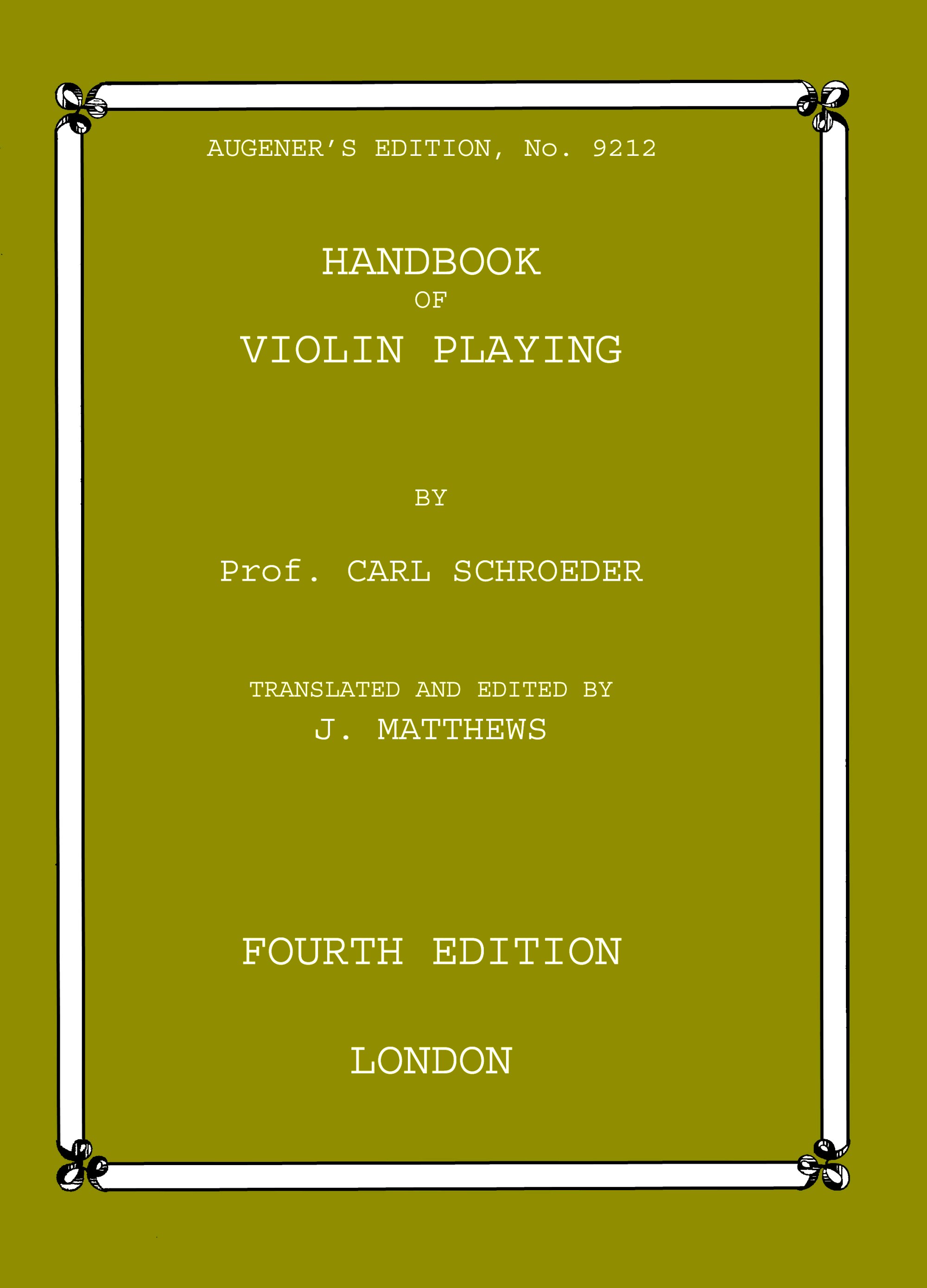 Handbook of Violin Playing