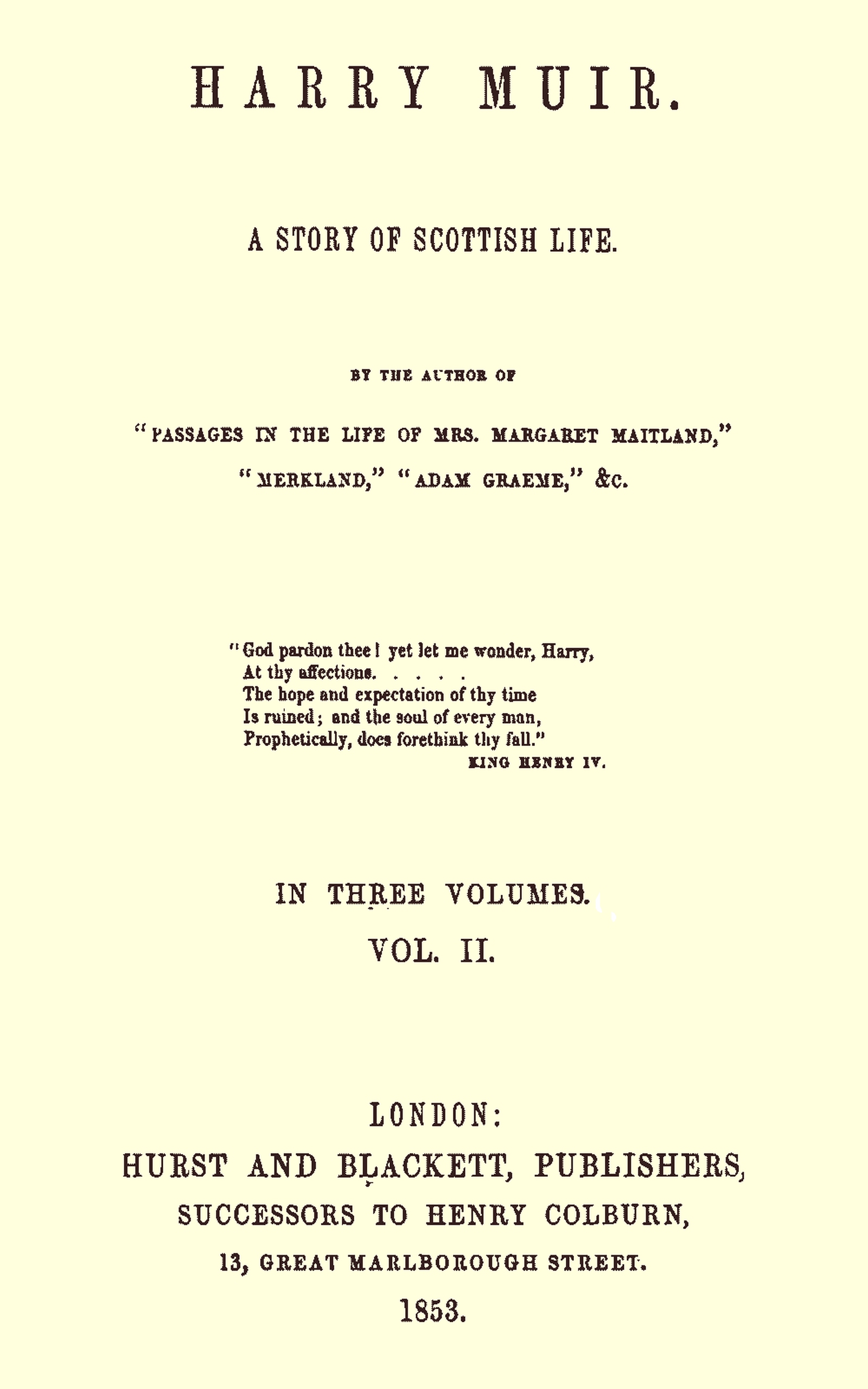 Harry Muir, Vol. II