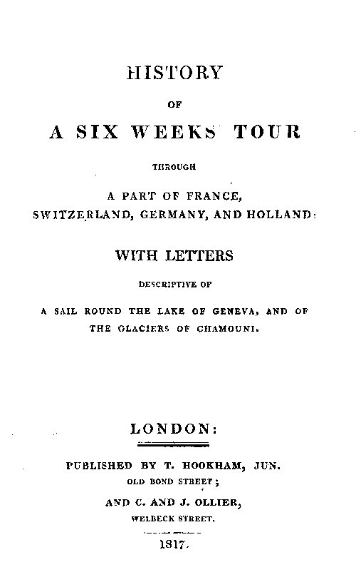 History of a Six Weeks' Tour