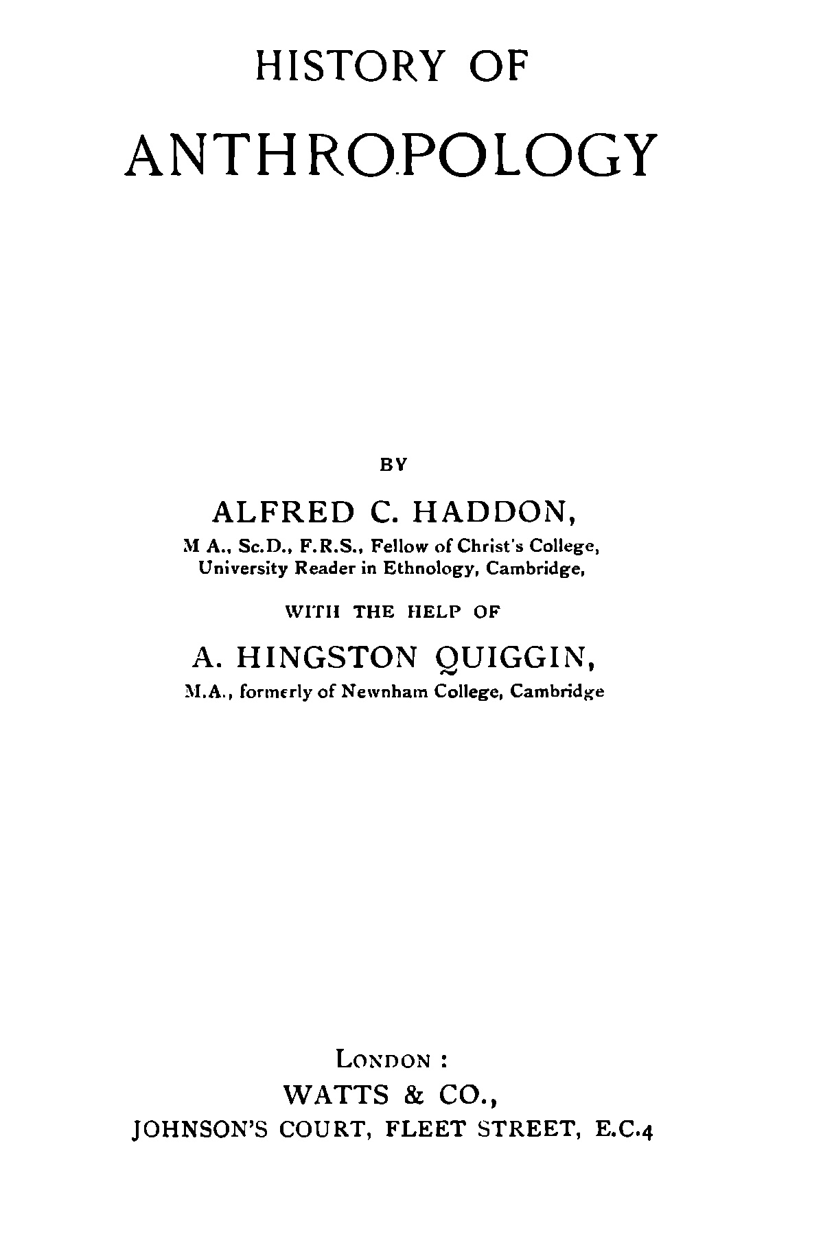 History of Anthropology