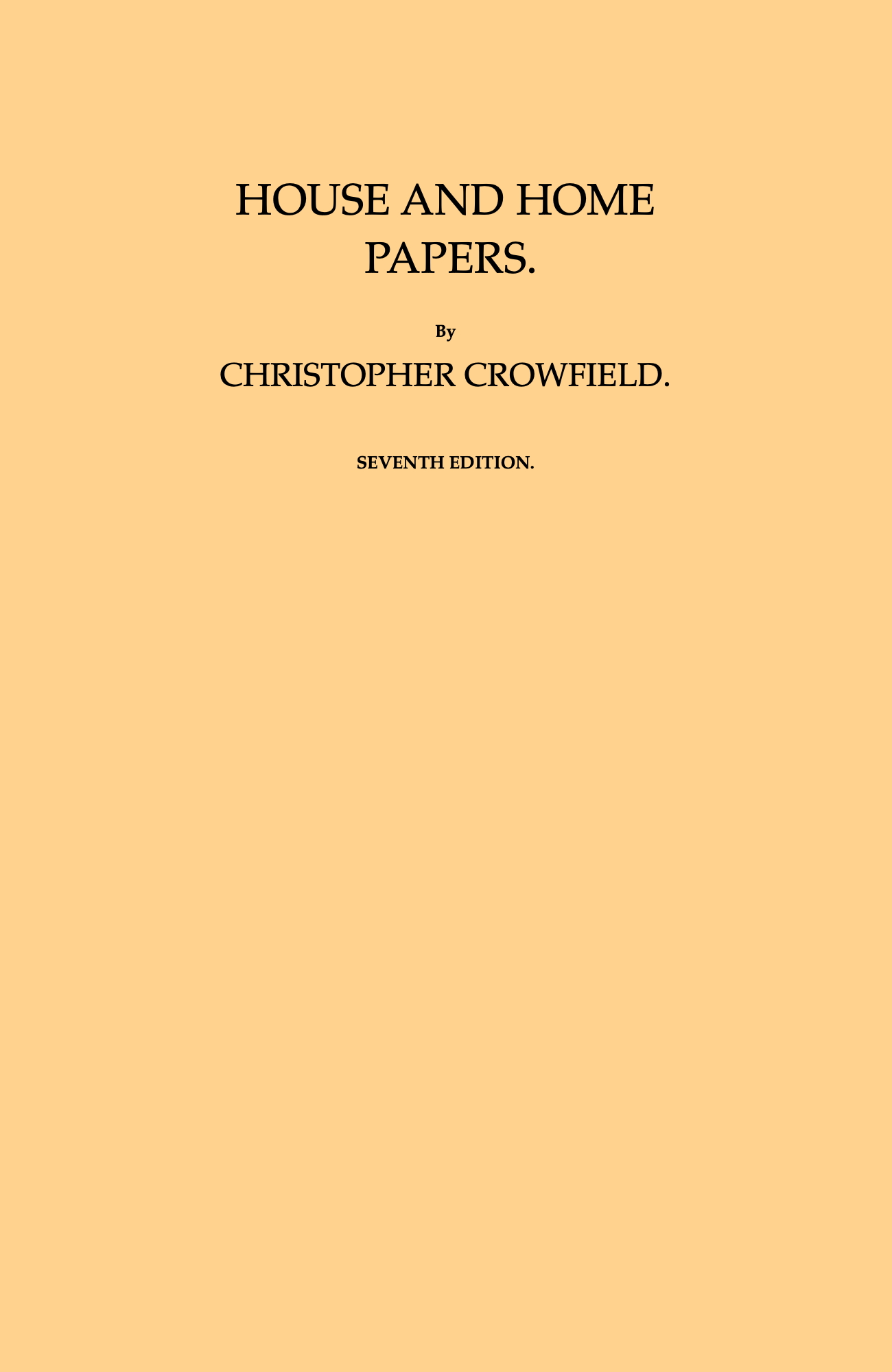 House and Home Papers