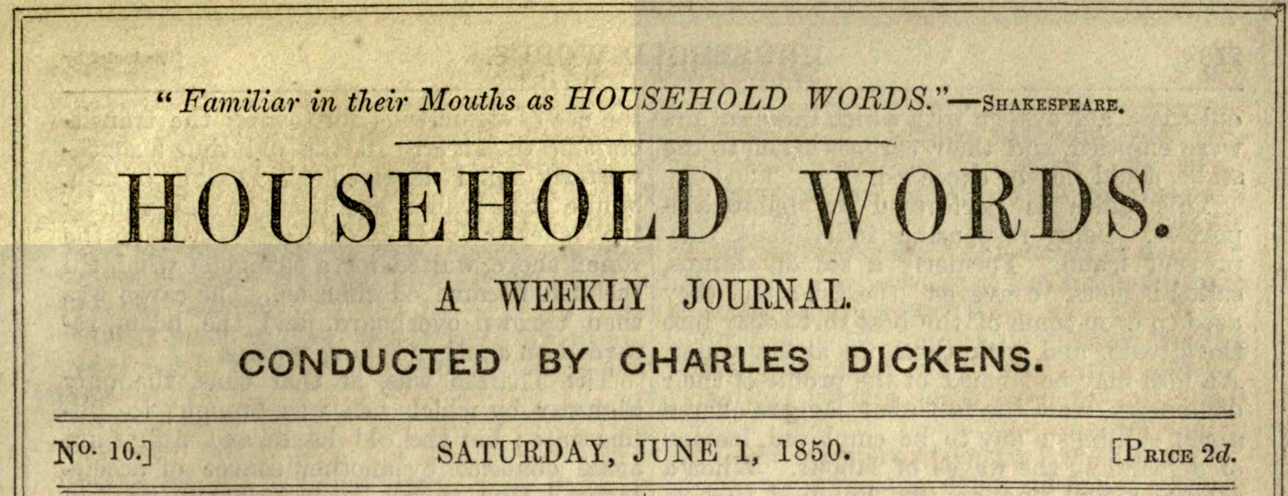 Household words, no. 10, June 1, 1850