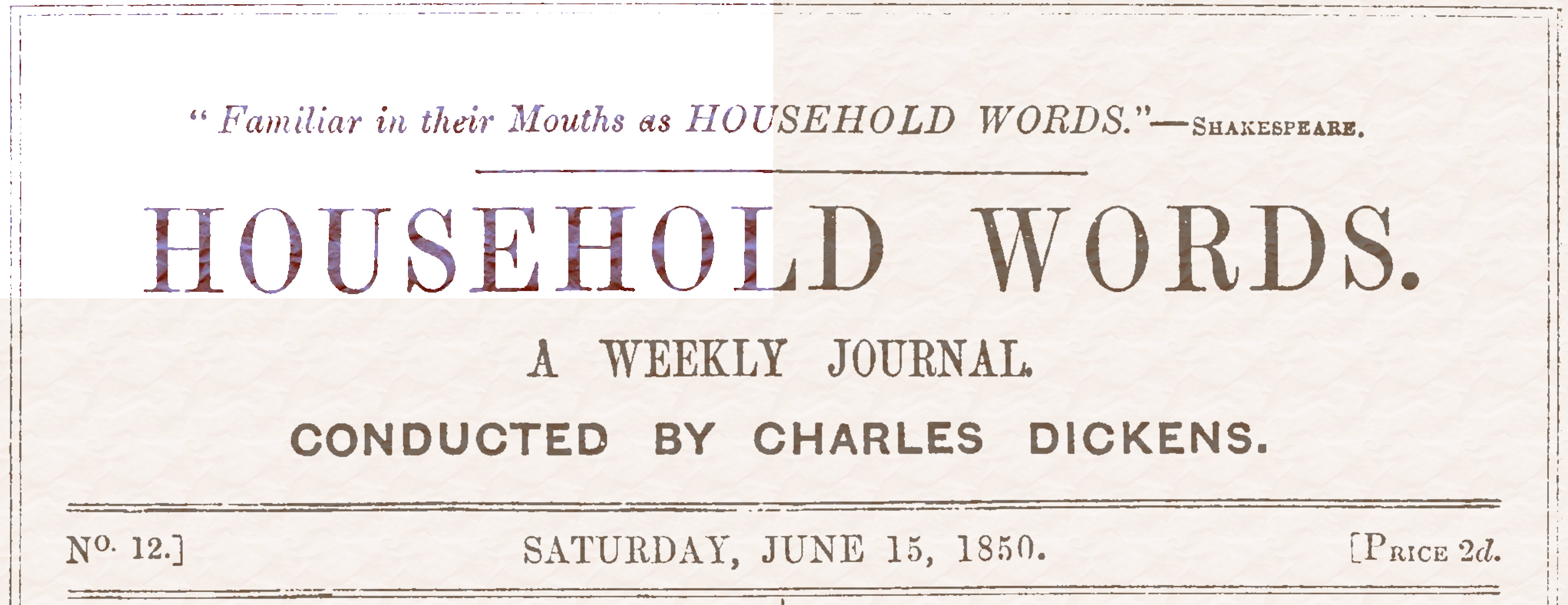 Household Words, No. 12, June 15, 1850