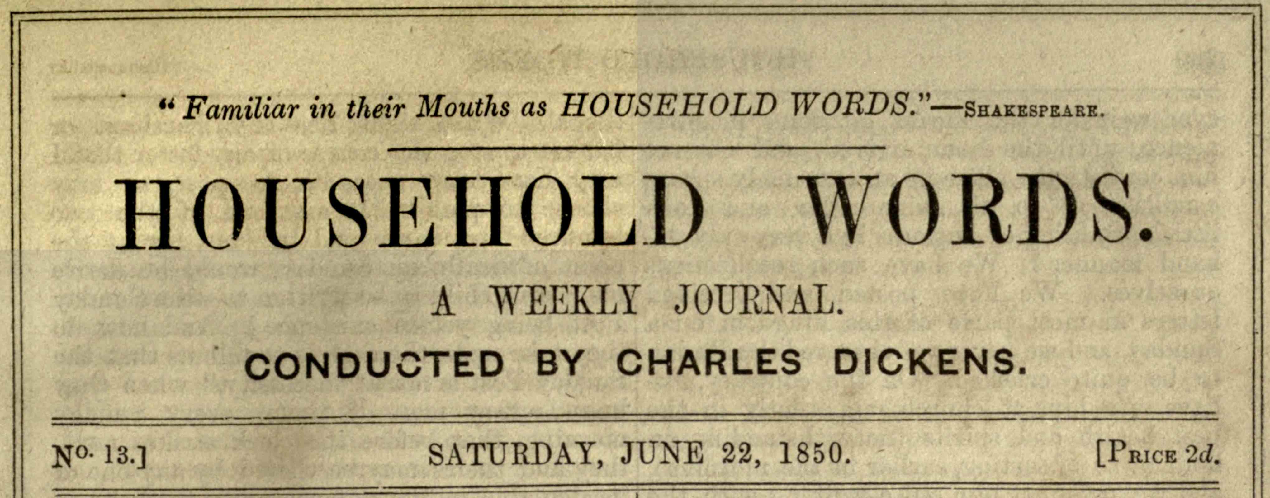 Household Words, No. 13, June 22, 1850