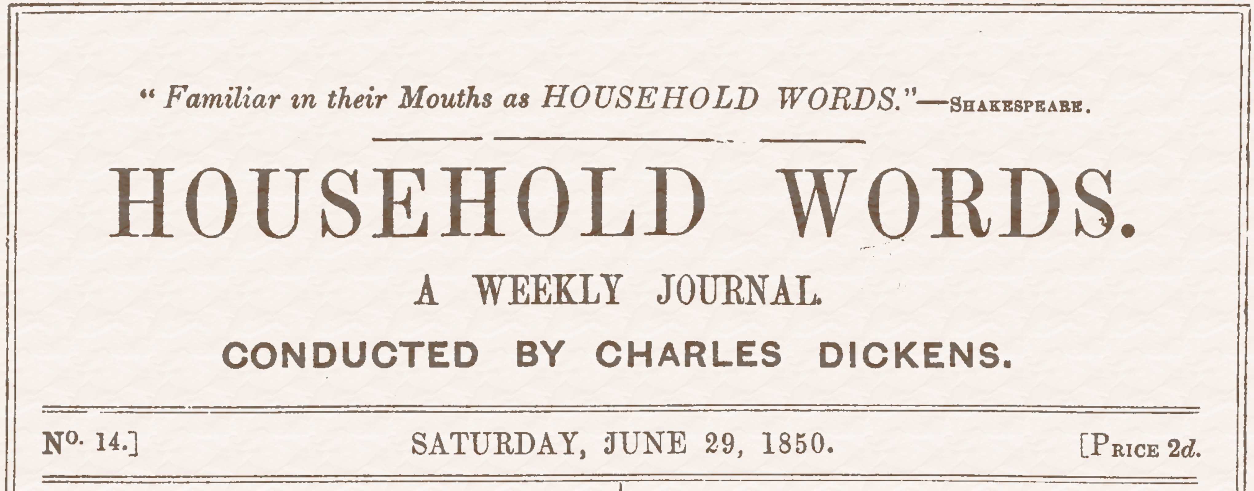 Household Words, No. 14, June 29, 1850