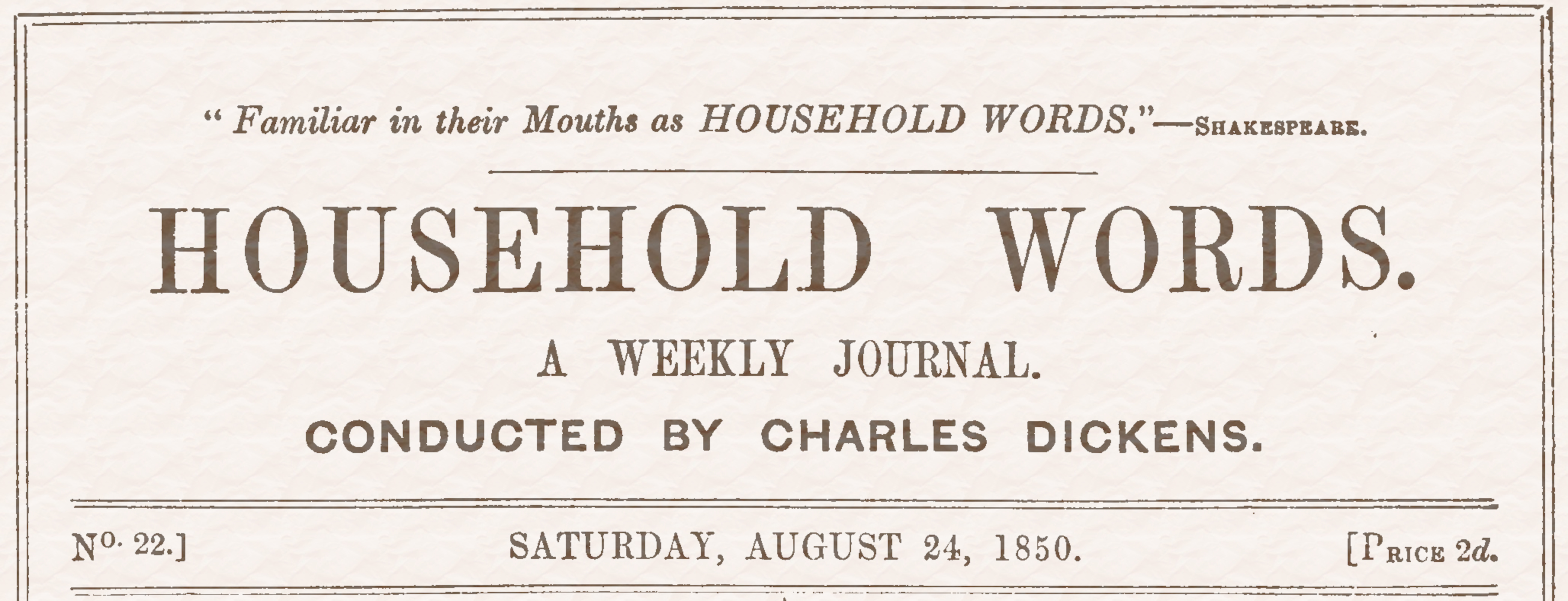 Household Words, No. 22, August 24, 1850