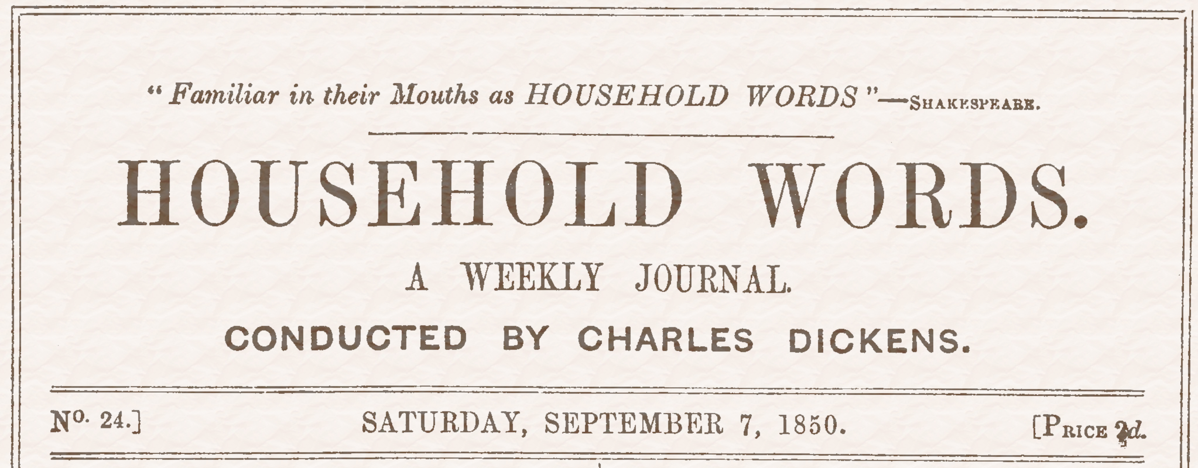 Household Words, No. 24, September 7, 1850