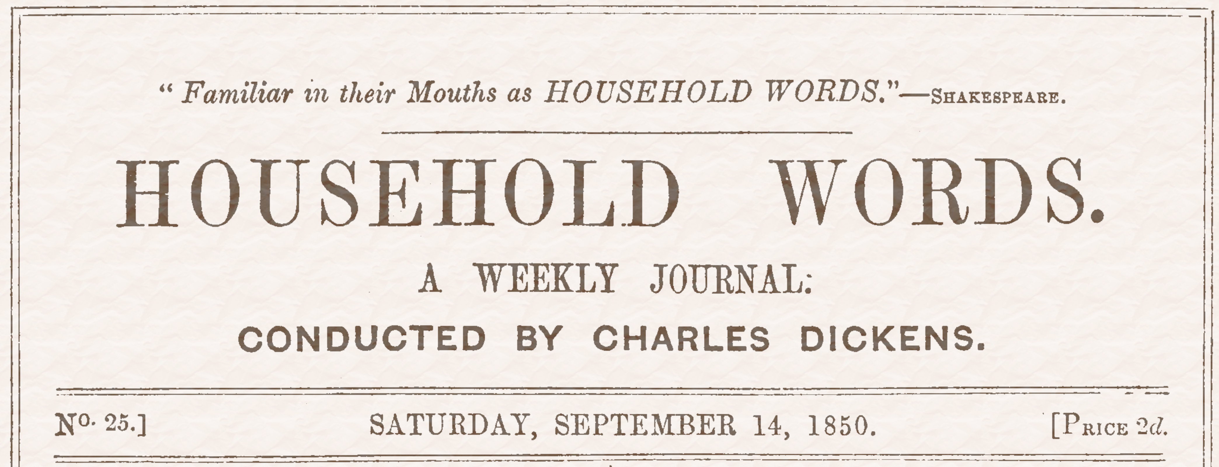 Household Words, No. 25, September 14, 1850