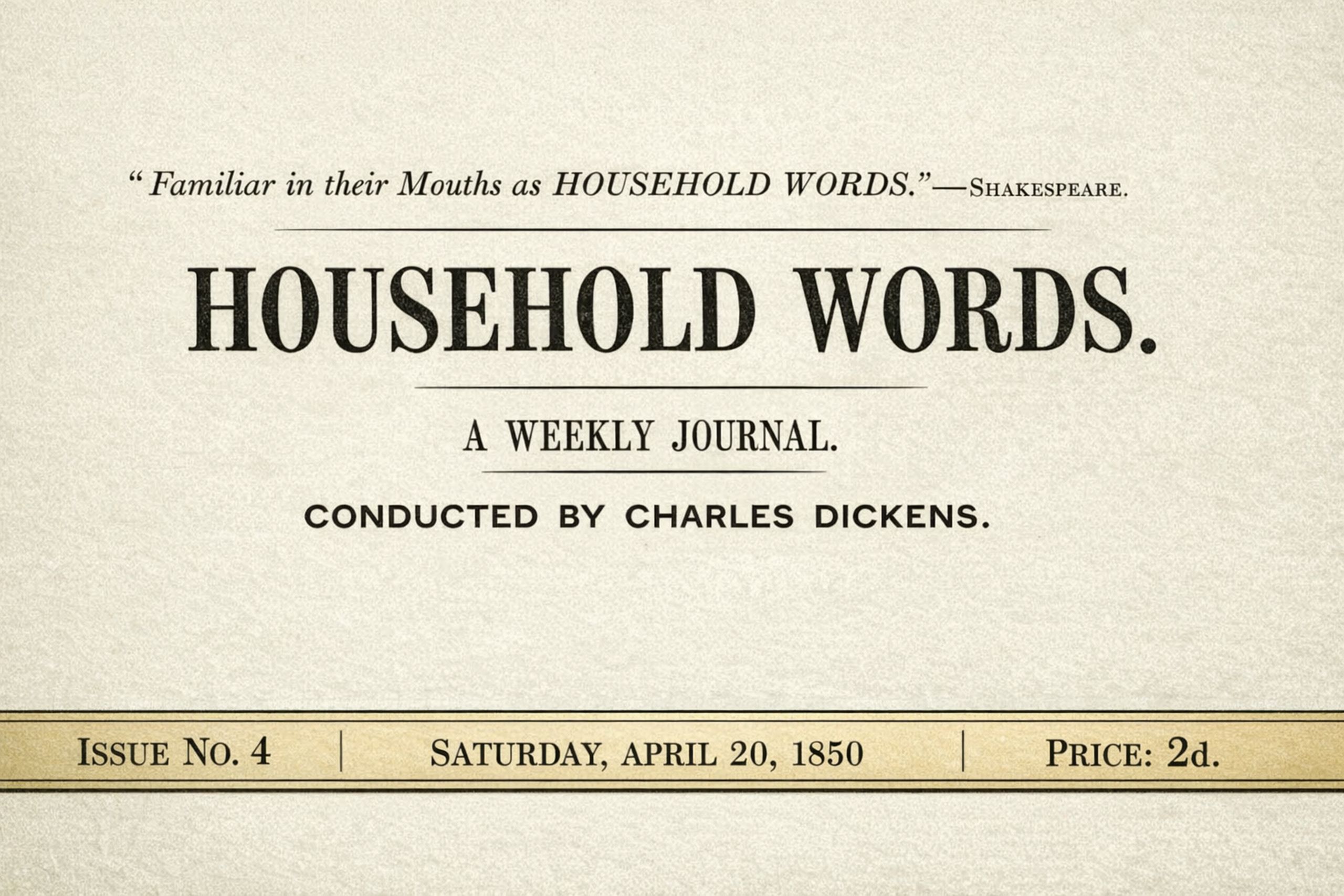 Household words, no. 4, April 20, 1850: A weekly journal