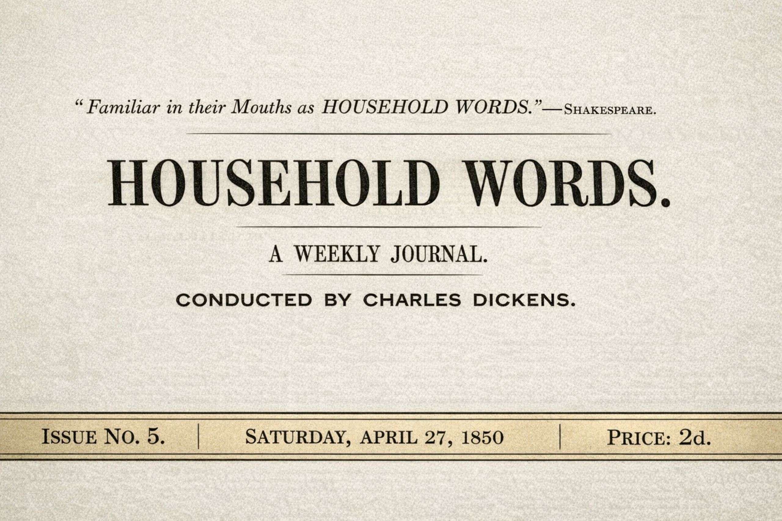 Household Words, No. 5, April 27, 1850: a Weekly Journal