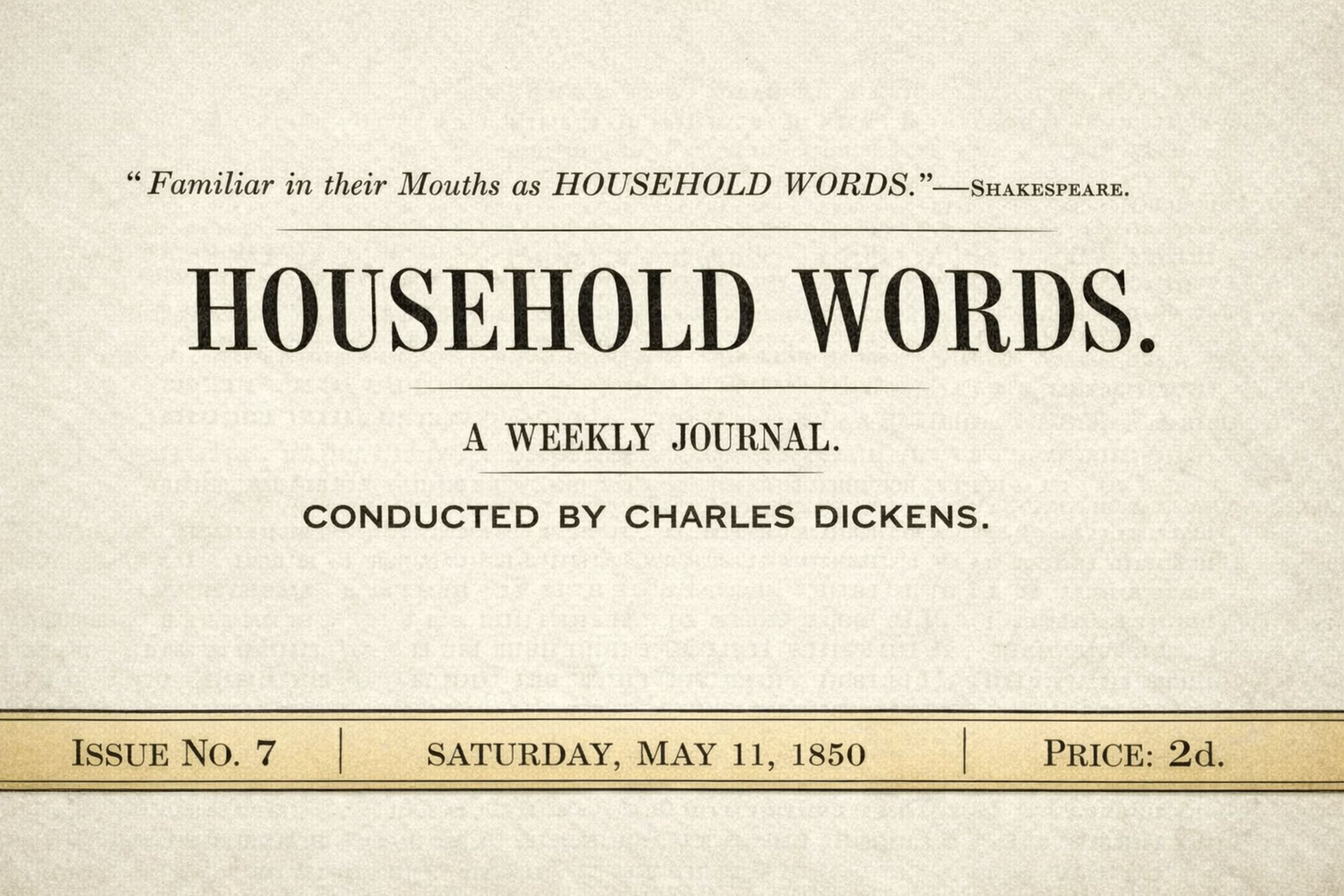 Household Words, No. 7, May 11, 1850: a Weekly Journal