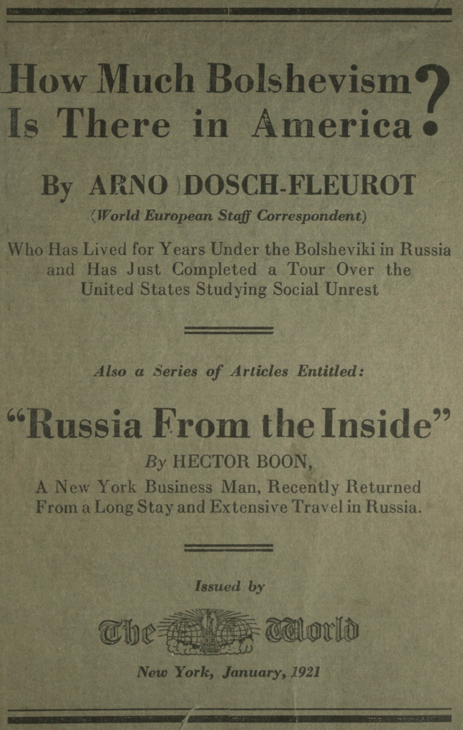 How Much Bolshevism Is There in America?