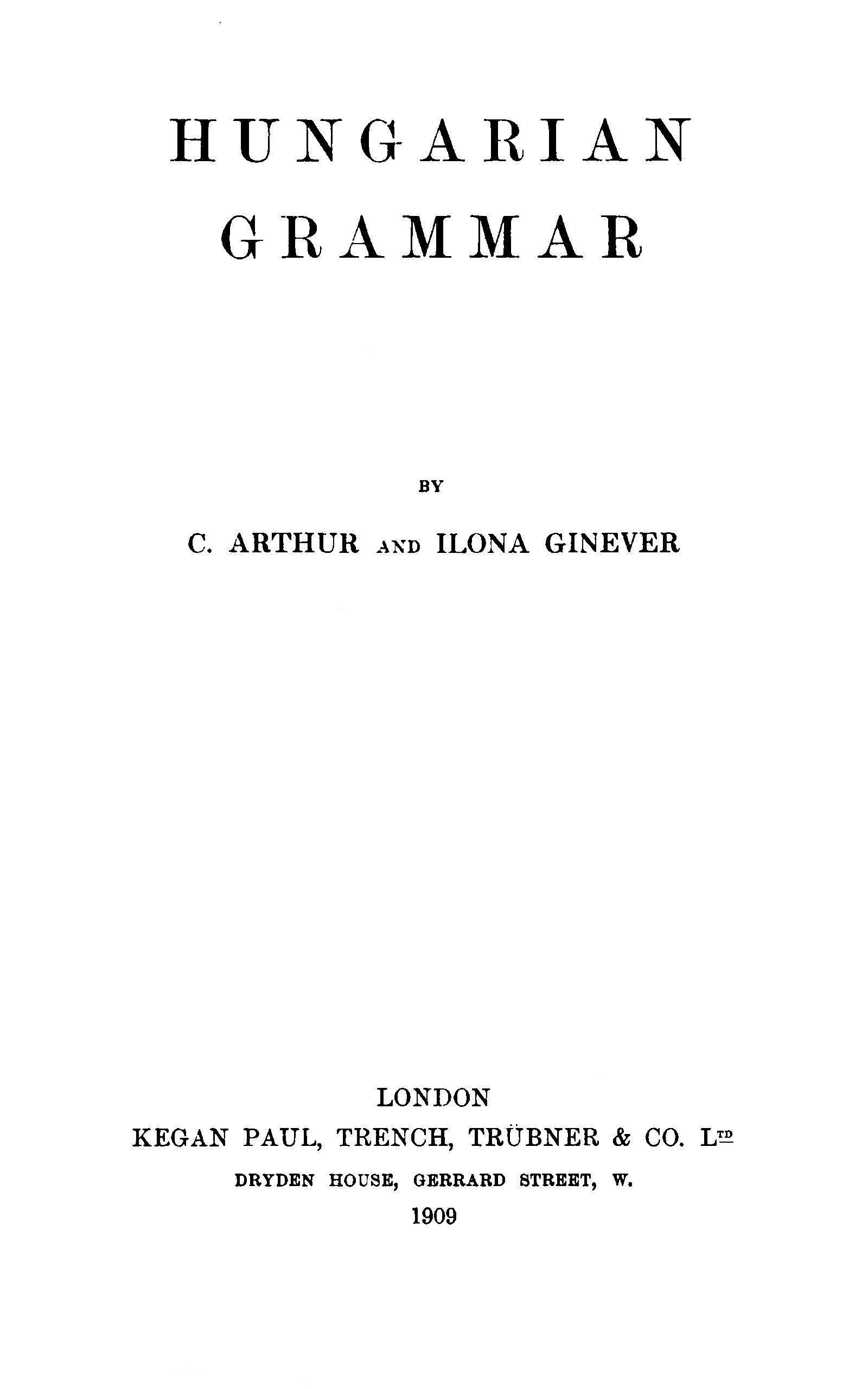 Hungarian grammar