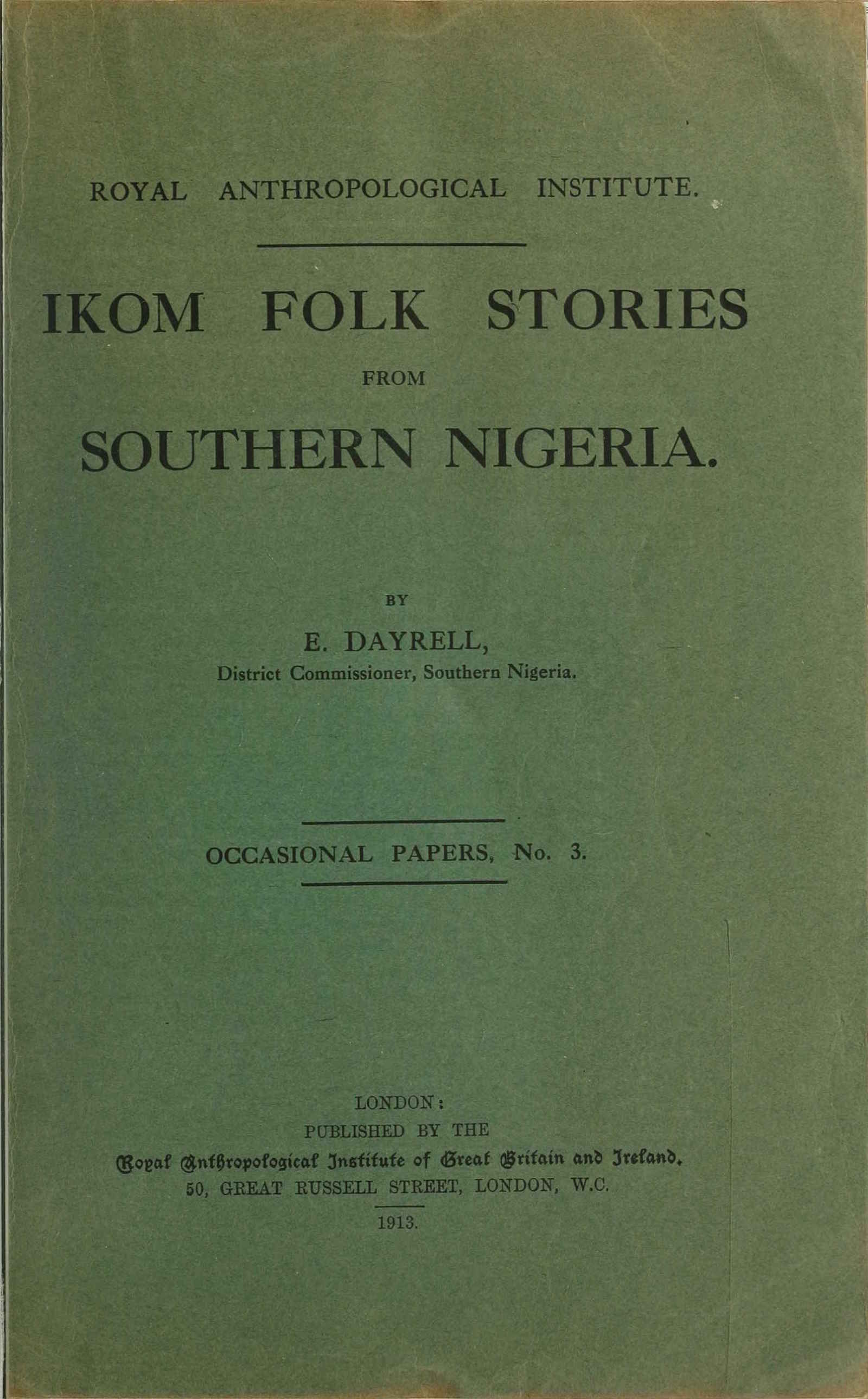 Ikom Folk Stories From Southern Nigeria